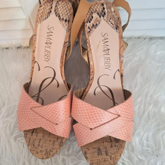Sam & Libby Camille Wedge Sandals Sz 7 - Picture 4 of 6